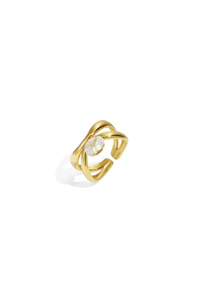 Anillos de piedras preciosas de acero inoxidable líneas simples diarias Serie simple Joyas para mujer h5 