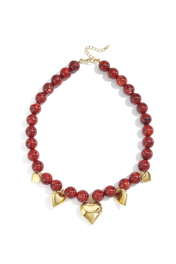 Colliers de perles en acrylique, style cœur, style décontracté, style ethnique, bijoux pour femmes 2
