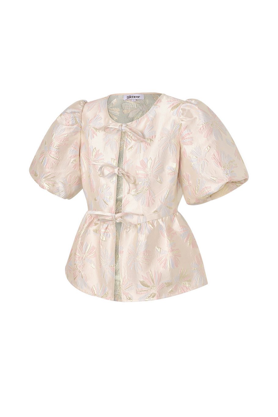 Short sleeve top floral - Champagne Picture2