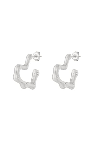 Boucles d&#39;oreilles créoles en acier inoxydable Cœur Daily Daily Bijoux pour femmes h5 Image2