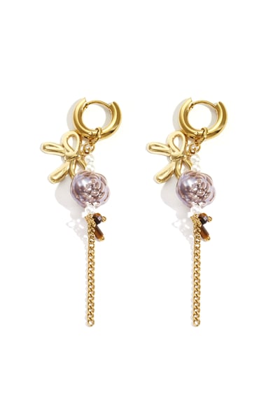 Boucles d&#39;oreilles pendantes en acier inoxydable, série Fleur, décontractée, simple et quotidienne, bijoux pour femmes h5 