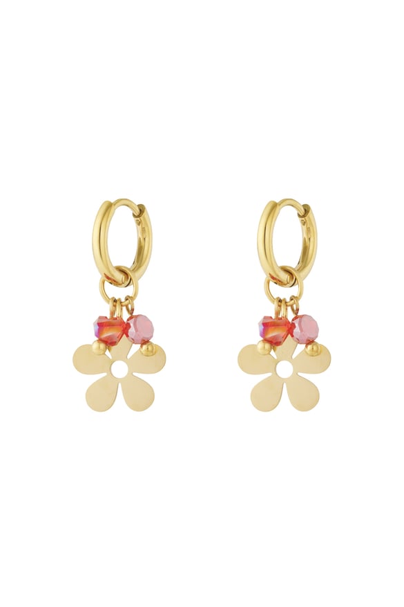 Boucles d&#39;oreilles pendantes en acier inoxydable, motif floral, style décontracté et quotidien