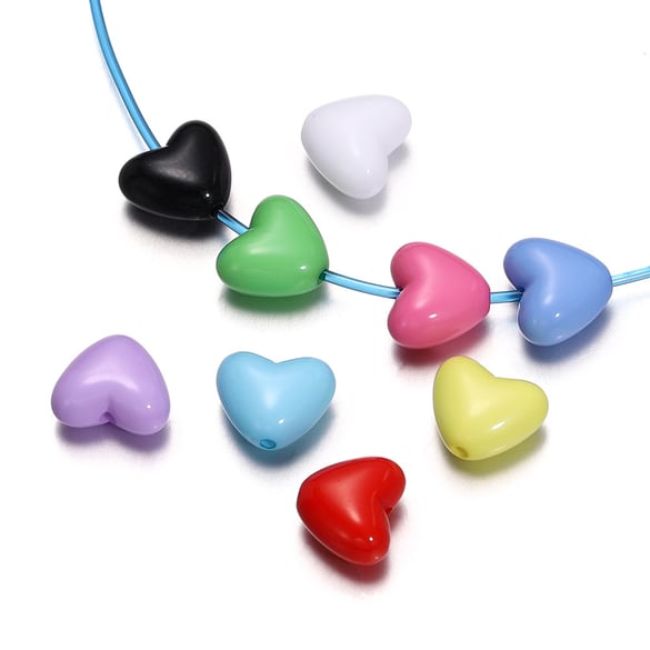 1 Bag of DIY Heart Acrylic Jewelry Beads 2