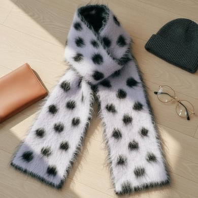 Écharpe d&#39;hiver classique en laine à pois pour femme, 1 pièce h5 