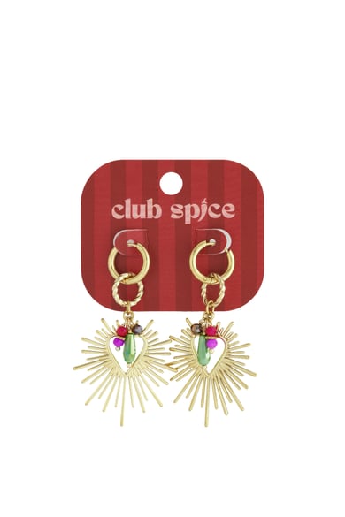 Pendientes con dije de corazón brillante y feliz h5 Imagen3
