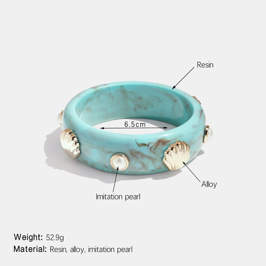 1 Piece Retro Shell Shape Resin Bangle Picture2