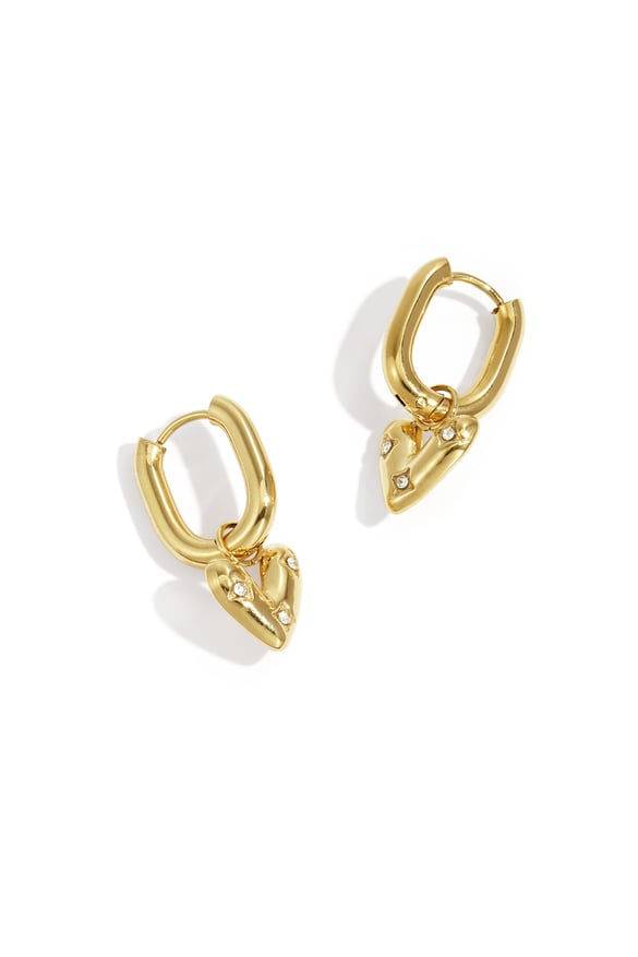 Orecchini pendenti in acciaio inossidabile a forma di cuore, casual, quotidiani, semplici, da donna