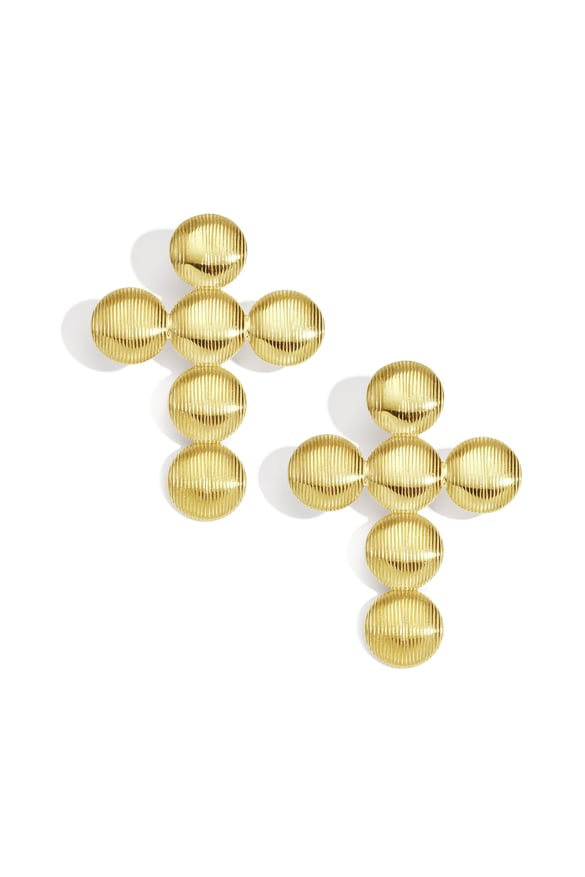 Pendientes de acero inoxidable con forma de cruz, estilo casual, diario, sencillo, para mujer