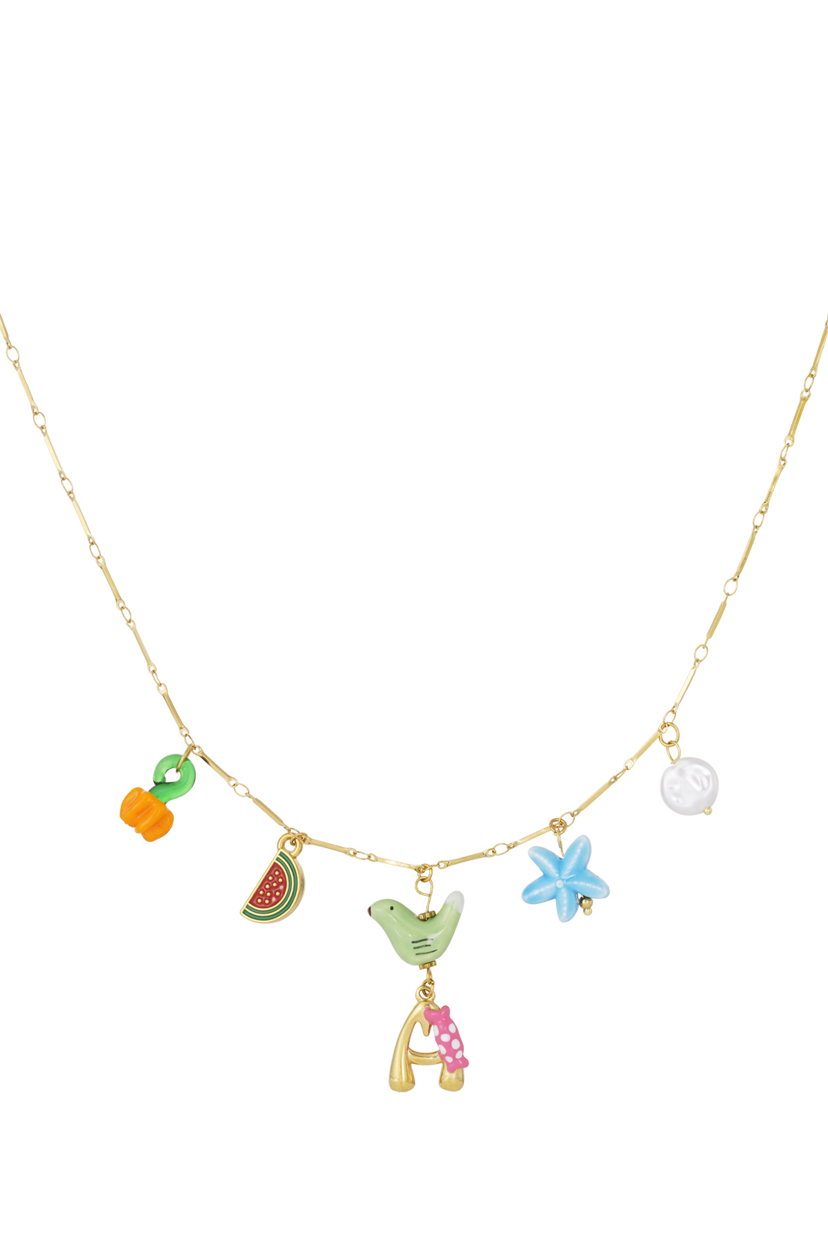 Happy Initials necklace with charms