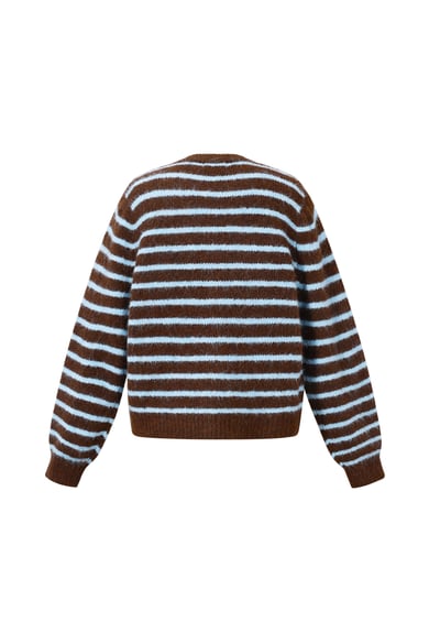 Polyesterfaser (Polyester) Strickjacke Streifen Lässige Herbst-/Winterkleidung h5 Bild3