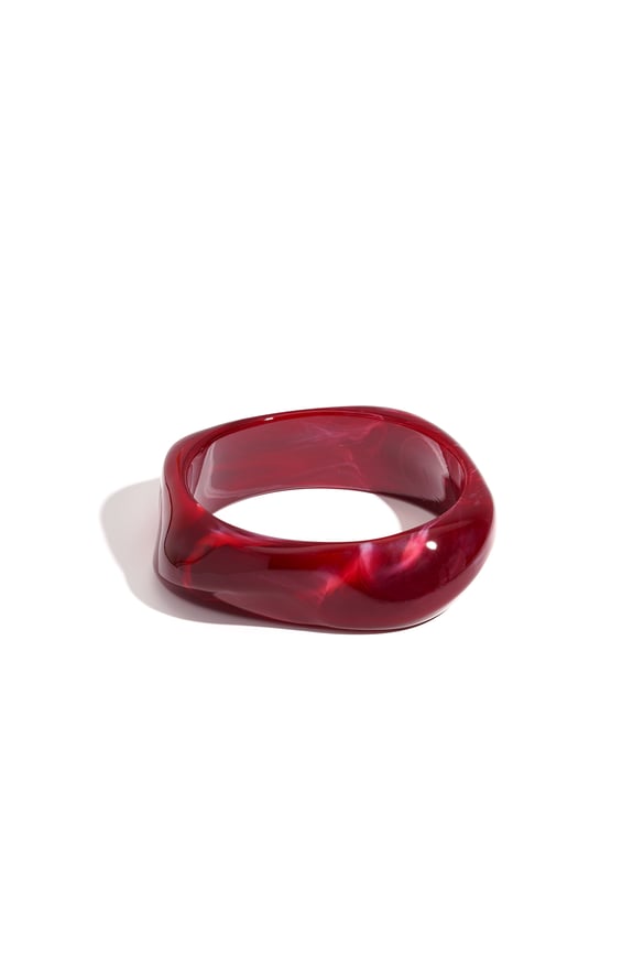 Bracelets en acrylique de couleur unie, style décontracté et simple, pour femme 2