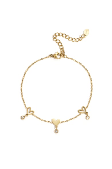 Pulseras de cadena de acero inoxidable con forma de corazón, informales, diarias, sencillas, joyería para mujer h5 