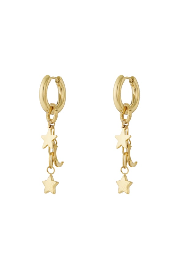 Boucles d&#39;oreilles pendantes en acier inoxydable, style étoile, décontractées et quotidiennes