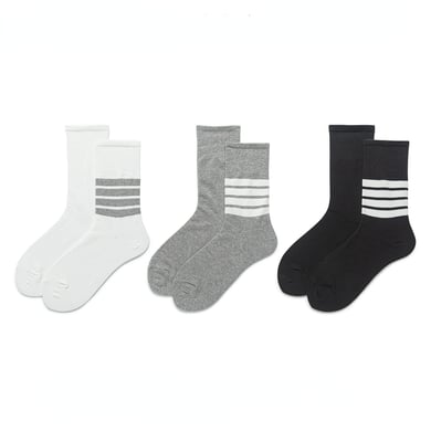 1 Pair Of Sports Striped Cotton Women's Mid Calf Socks h5 Picture3