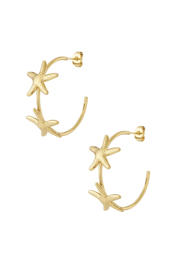 Pendientes de aro con estrellas 2