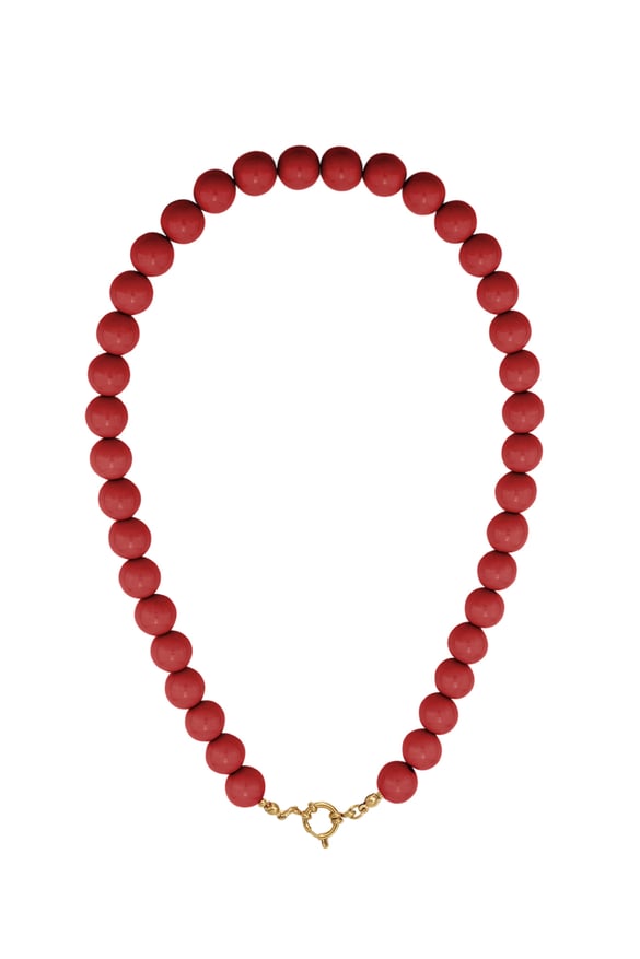 Colored small bead necklace-12mm 2