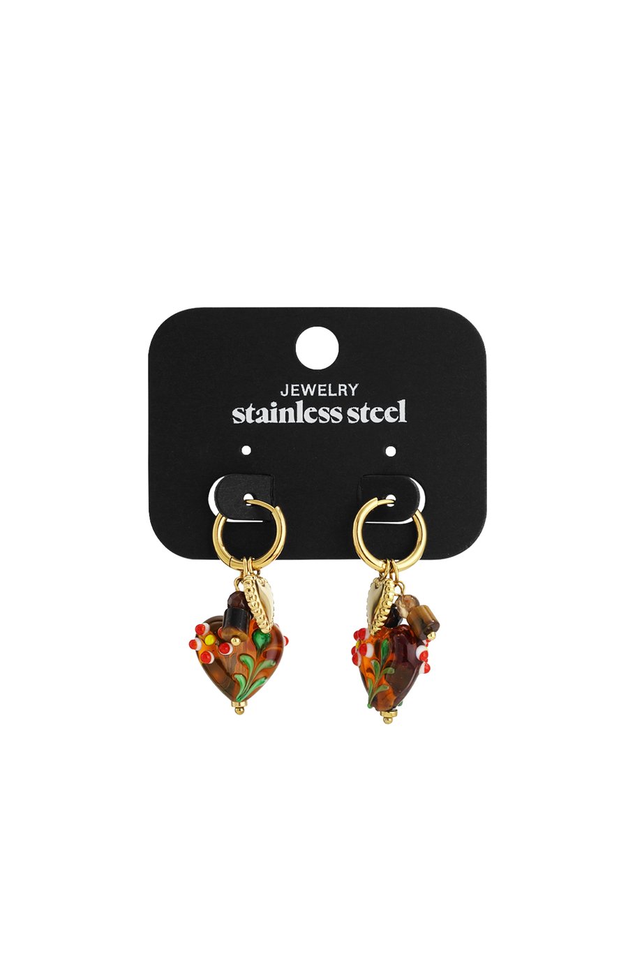 Boucles d&#39;oreilles pendantes en acier inoxydable, style cœur, décontractées, simples et quotidiennes, bijoux pour femmes Image3