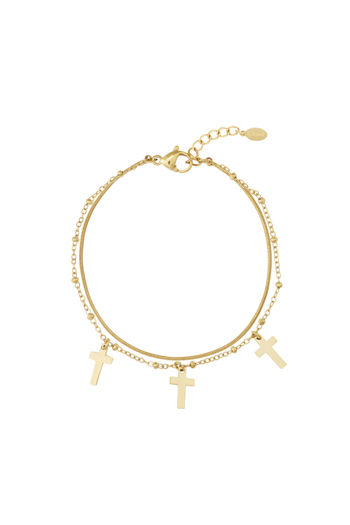 304S.steel Charm Bracelets Cross Casual Daily Simple Series Women's jewelry