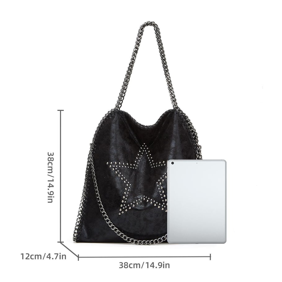 Sac à main moderne en PU pour femme, 1 pièce, motif étoile à rivets Image2