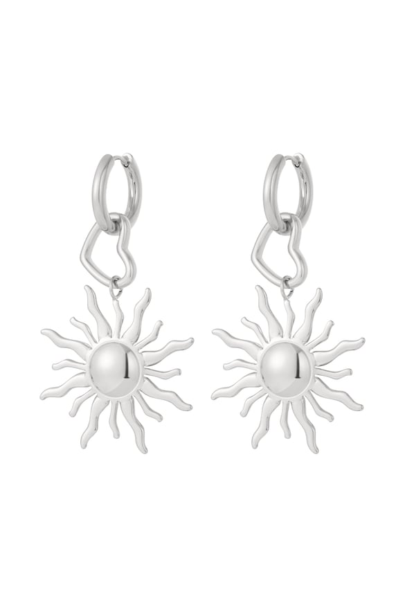 Boucles d&#39;oreilles pendantes en acier inoxydable, série Soleil/Lune, décontractée, simple et quotidienne, bijoux pour femmes 2