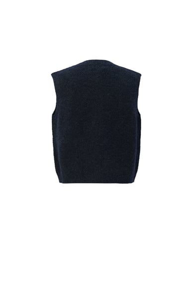 Chaleco de punto de fibra de poliéster (poliéster) Color sólido Ropa casual Otoño/Invierno h5 Imagen3