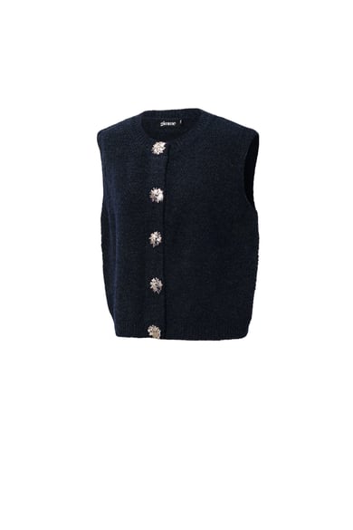 Chaleco de punto de fibra de poliéster (poliéster) Color sólido Ropa casual Otoño/Invierno h5 Imagen2