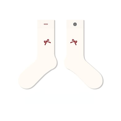 1 Paar einfache, herzförmige, mit Knöpfen verzierte Baumwollsocken bis zur Mitte der Wade h5 