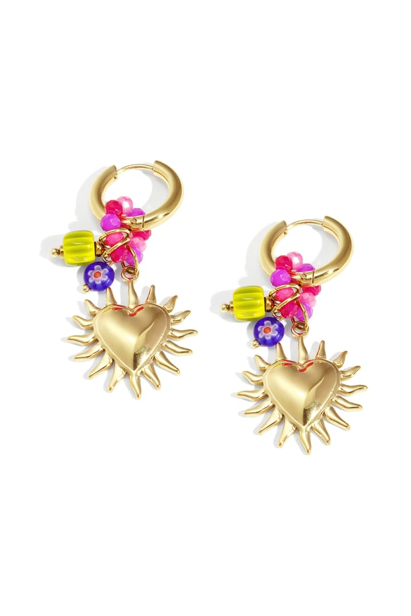 Leuchtende Herz-Happy-Charm-Ohrringe