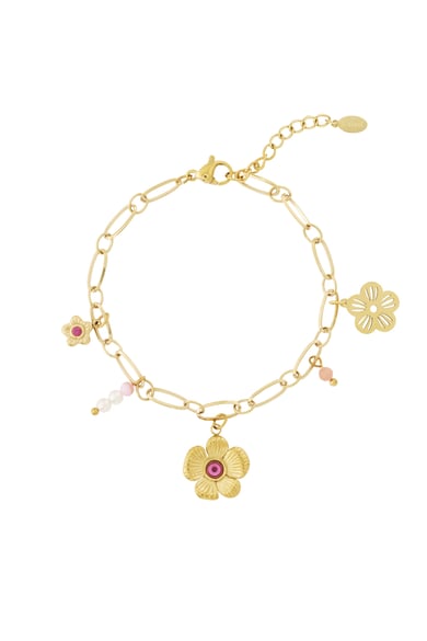 Pulsera con dije de flores h5 