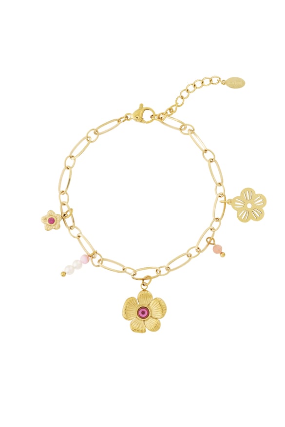 Pulsera con dije de flores