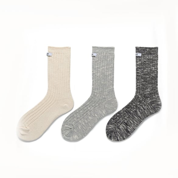 1 Pair Of Retro Color Blocking Cotton Women's Mid Calf Socks
