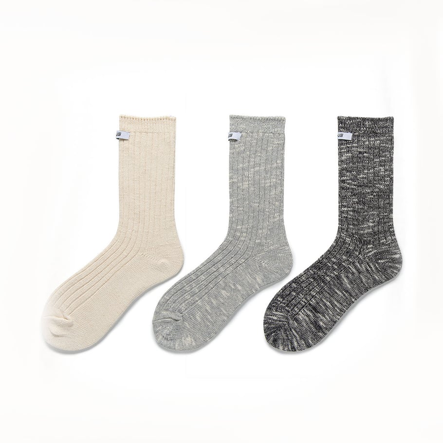 1 paire de chaussettes mi-mollet rétro en coton à blocs de couleurs pour femme Image2