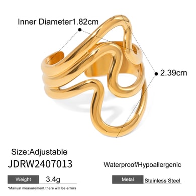 1 Pair Simple Style Geometric Stainless Steel 18K Gold Plated Women's Single Ring h5 Picture2