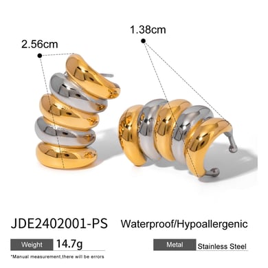 1 Pair Simple Retro Style Geometric Stainless Steel 18K Gold Plated Women's Stud Earrings h5 Picture2