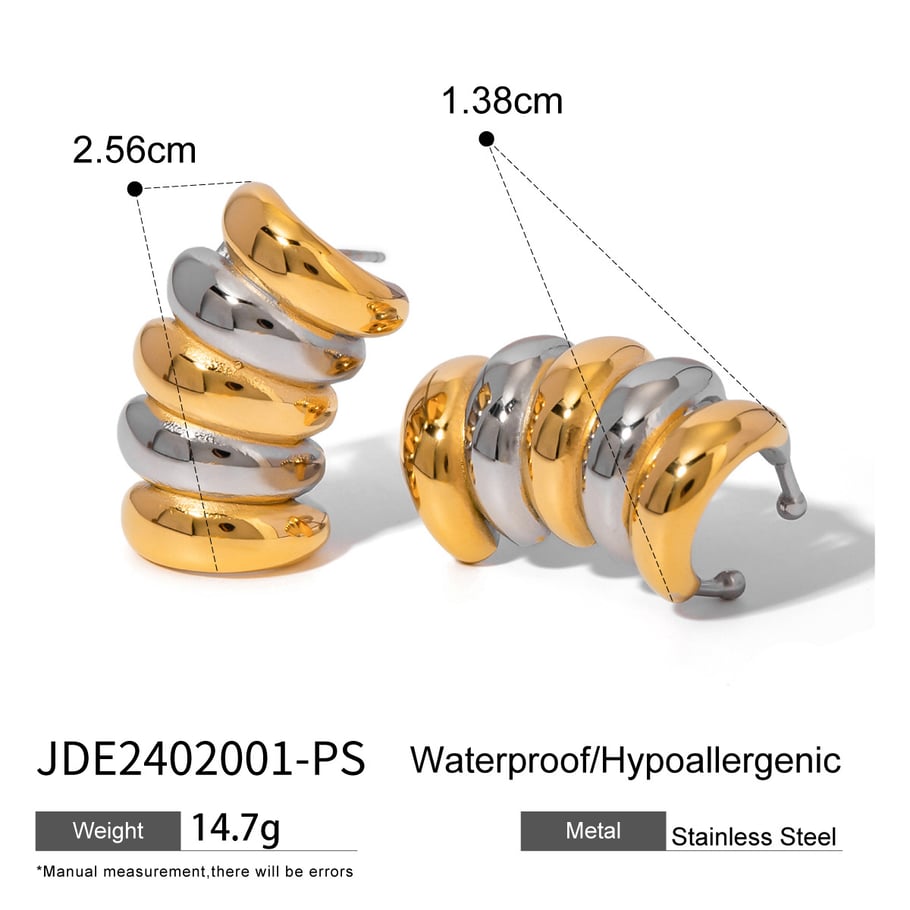 1 Pair Simple Retro Style Geometric Stainless Steel 18K Gold Plated Women's Stud Earrings Picture2