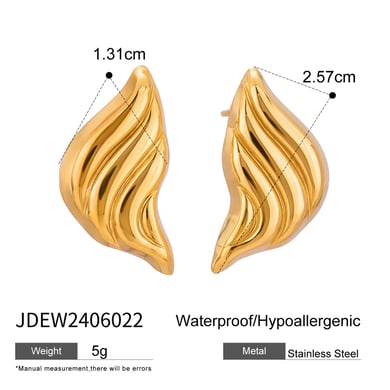 1 Paar Simple Series Ins Style Streifen Edelstahl 18 Karat vergoldet Damen Ohrstecker h5 Bild2