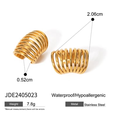1 Paar Simple Series Einfache geometrische Edelstahl 18 Karat vergoldet Damen Clip-on Ohrringe h5 Bild2