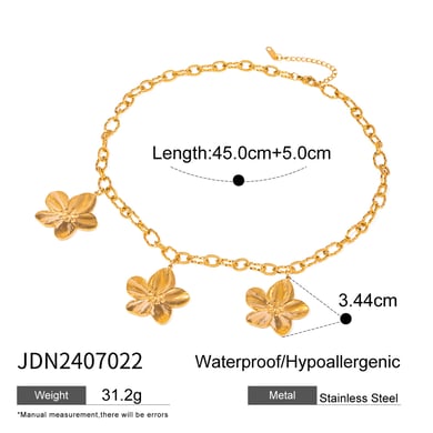 1 Piece Simple Series ins style Flower Stainless Steel 18K Gold Plated Women Pendant necklaces h5 Picture2