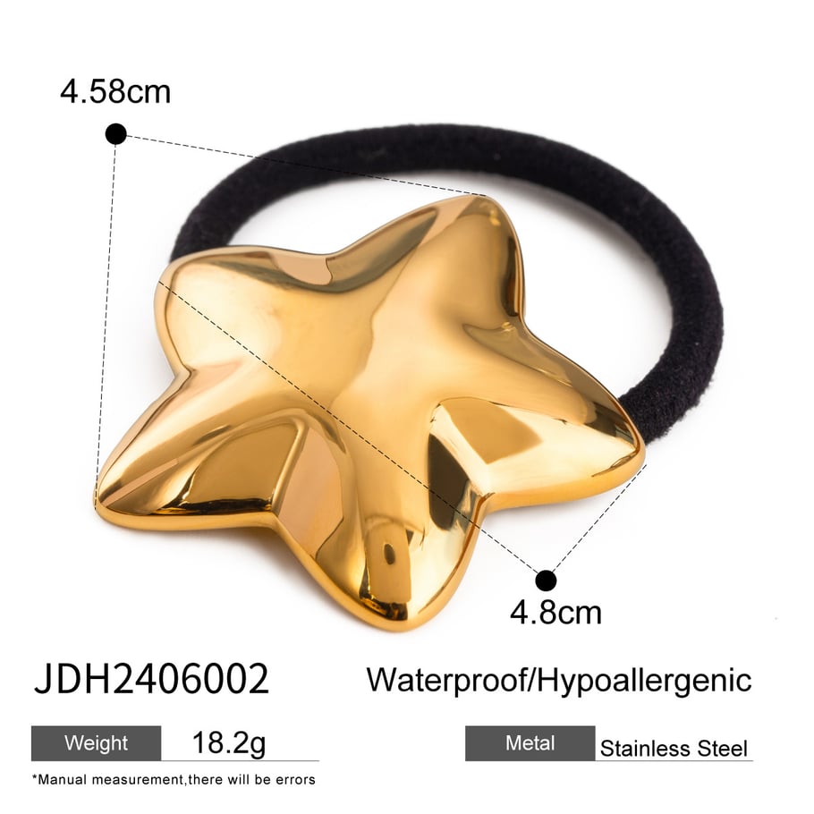 1 Piece Simple Style Pentagram Shape Stainless Steel 18K Gold Plated Women's Hair Bands Picture2