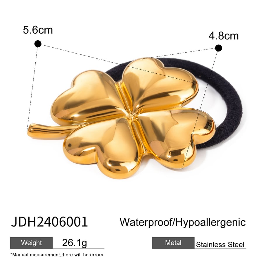 1 Paar Simple Series Ins Style Blumen Edelstahl 18K vergoldet Damen Haarbänder Bild2
