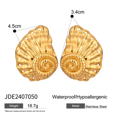 1 Pair Simple Series Vacation Turtle Stainless Steel 18K Gold Plated Women Stud Earrings h5 Picture2