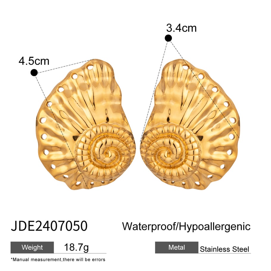 1 Pair Simple Series Vacation Turtle Stainless Steel 18K Gold Plated Women Stud Earrings Picture2