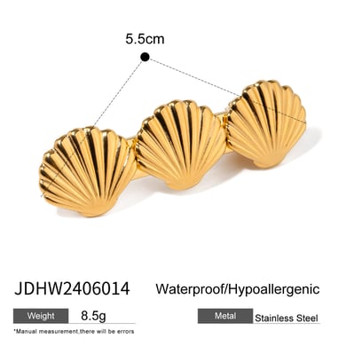 1 Pair Simple Series ins style Turtle Stainless Steel 18K Gold Plated Women Hair Clips h5 Picture2