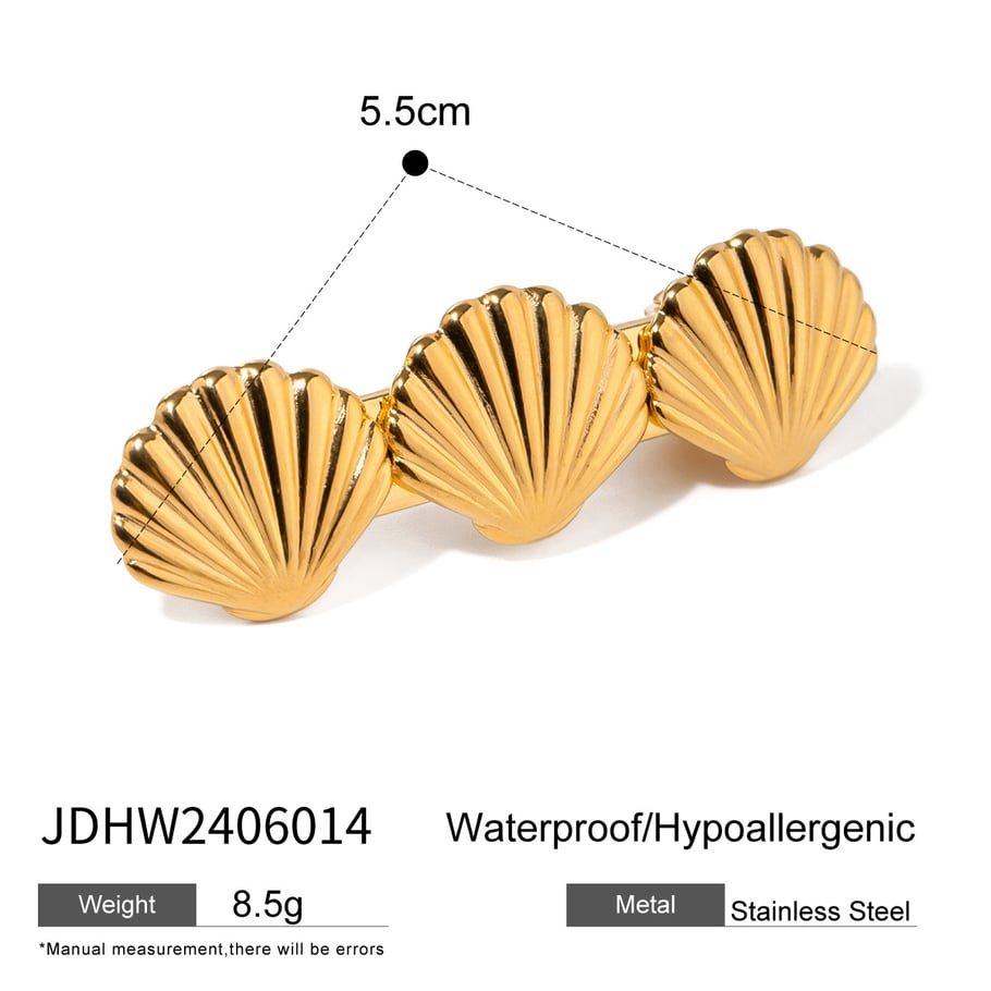 1 Pair Simple Series ins style Turtle Stainless Steel 18K Gold Plated Women Hair Clips Picture2