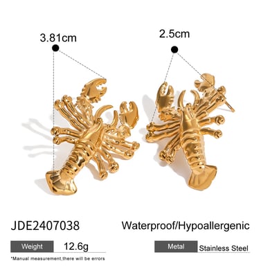 1 Paar Simple Series Vacation Animal Edelstahl 18 Karat vergoldete Damen-Ohrstecker h5 Bild2