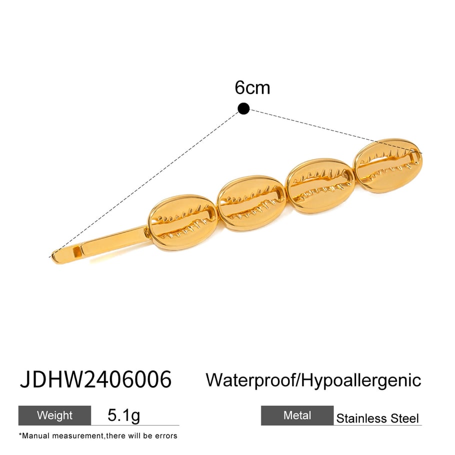 1 Pair Simple Series ins style Turtle Stainless Steel 18K Gold Plated Women Hair Clips Picture2