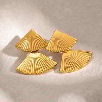 1 Paar Simple Series Ins Style Geometrischer Edelstahl 18 Karat vergoldete Damen-Tropfenohrringe h5 