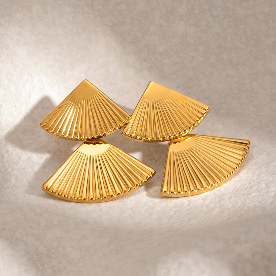 1 Paar Simple Series Ins Style Geometrischer Edelstahl 18 Karat vergoldete Damen-Tropfenohrringe 