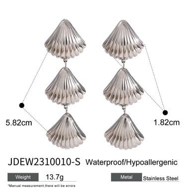 1 Pair Simple Series Simple Turtle Stainless Steel Women Drop Earrings h5 Picture2