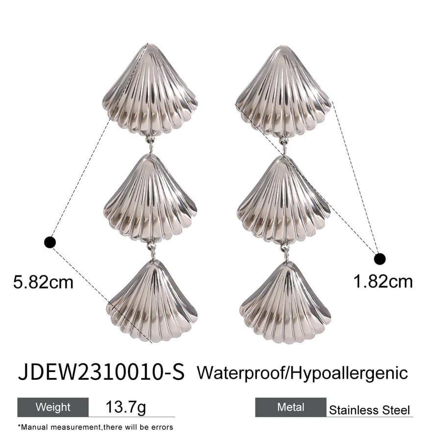 1 Pair Simple Series Simple Turtle Stainless Steel Women Drop Earrings Picture2